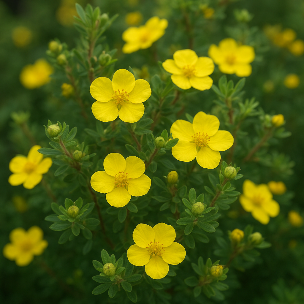 Krzew Pięciornik krzewiasty – Potentilla fruticosa