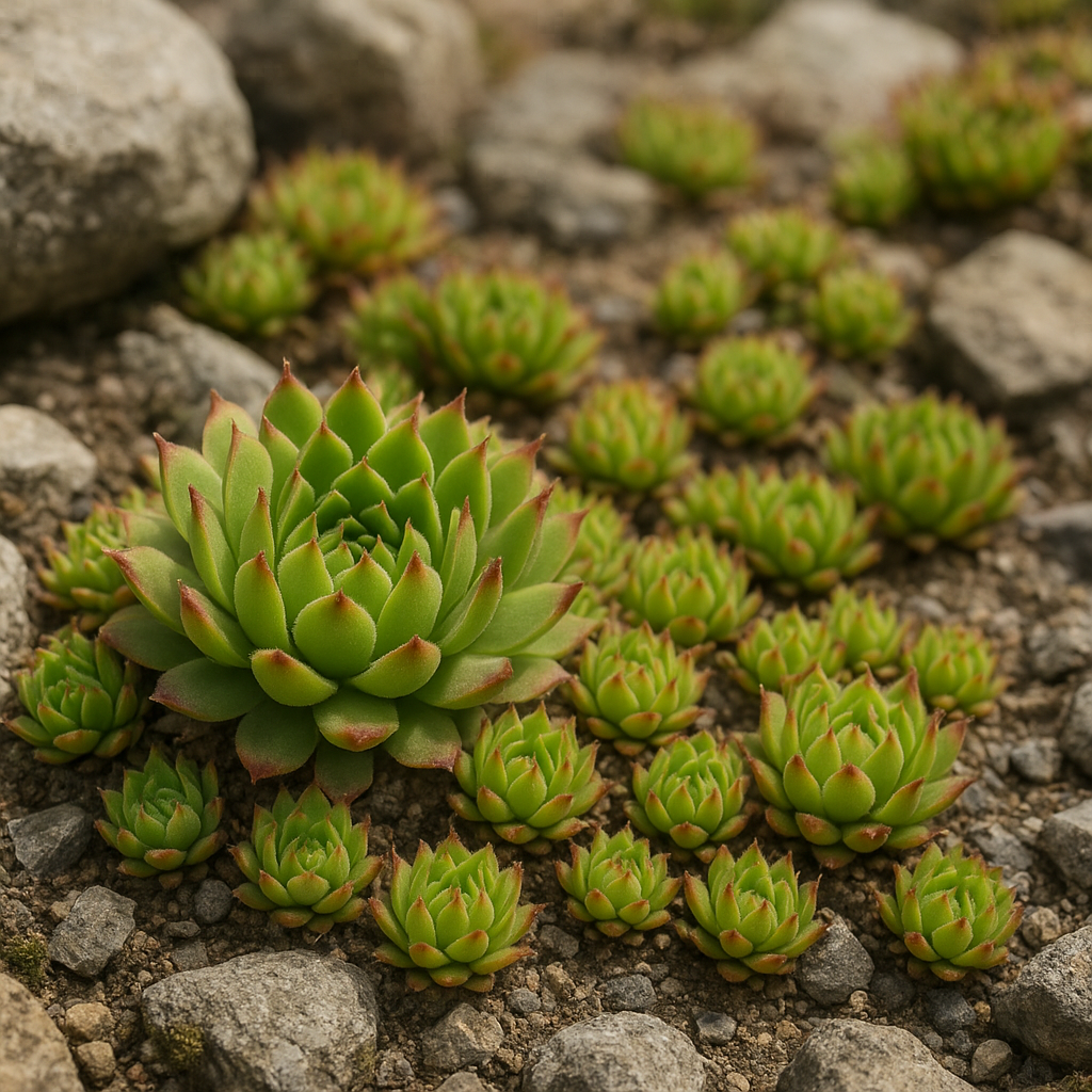 Rojnik górski – Sempervivum montanum – roślina skalna