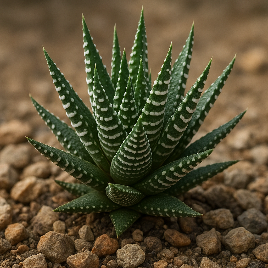 Haworsja pasiasta – Haworthia fasciata – roślina skalna