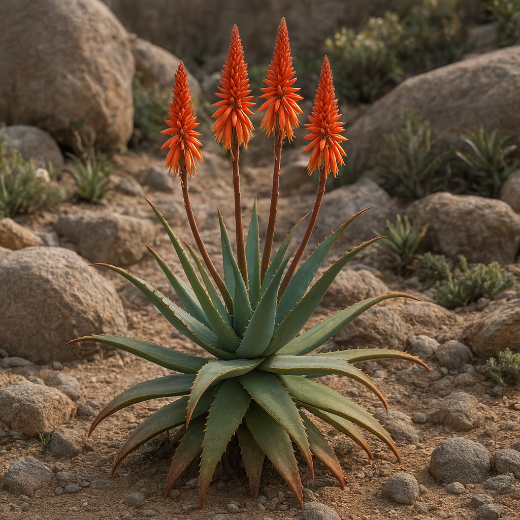 Aloes drzewiasty – Aloe arborescens – roślina skalna