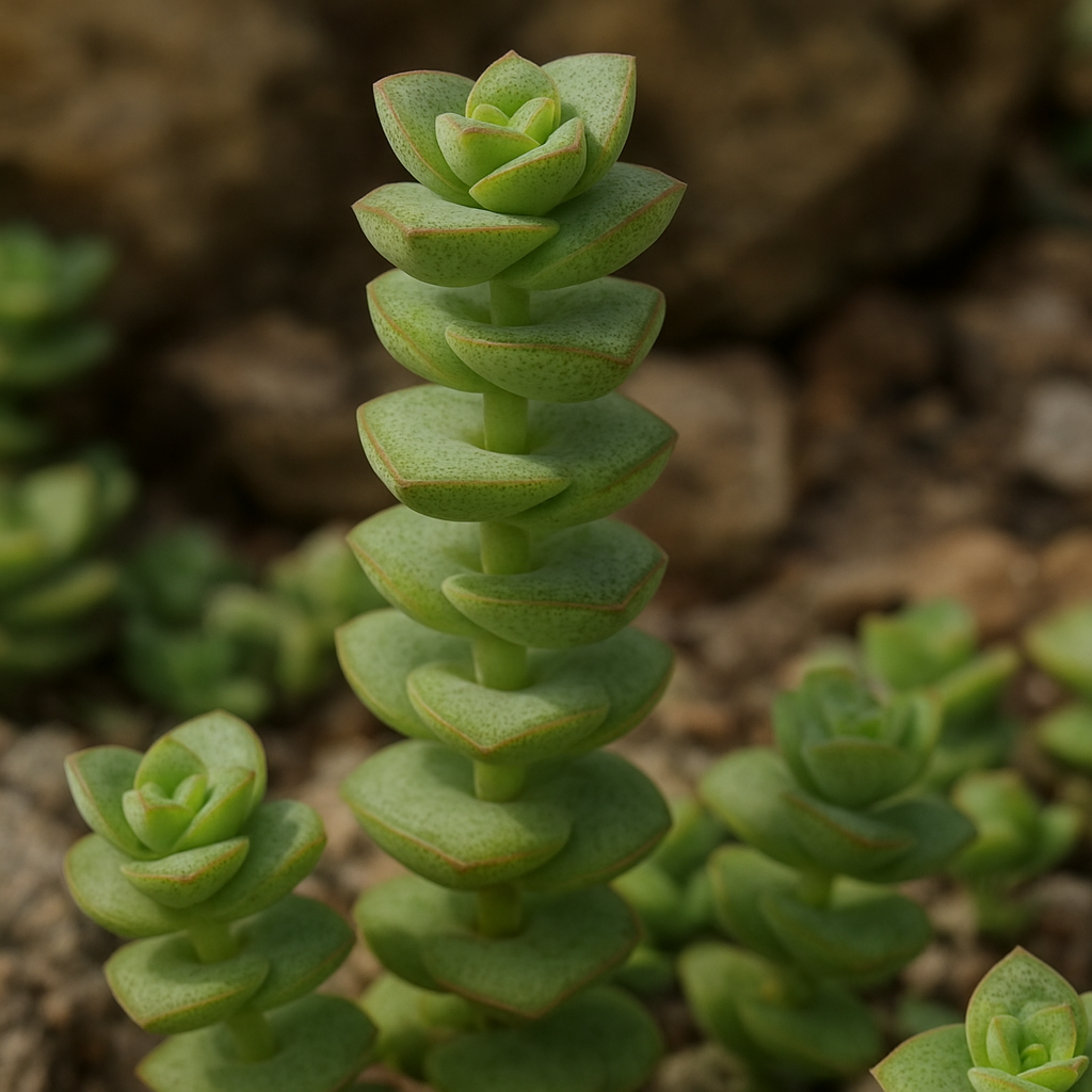 Grubosz punktowany – Crassula perforata – roślina skalna